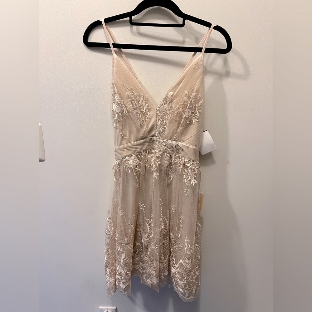 Brand new champagne lace dress
